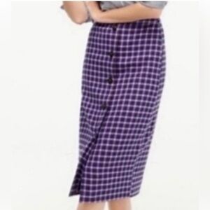 New!! J. Crew plaid hounds tooth button down midi skirt 4